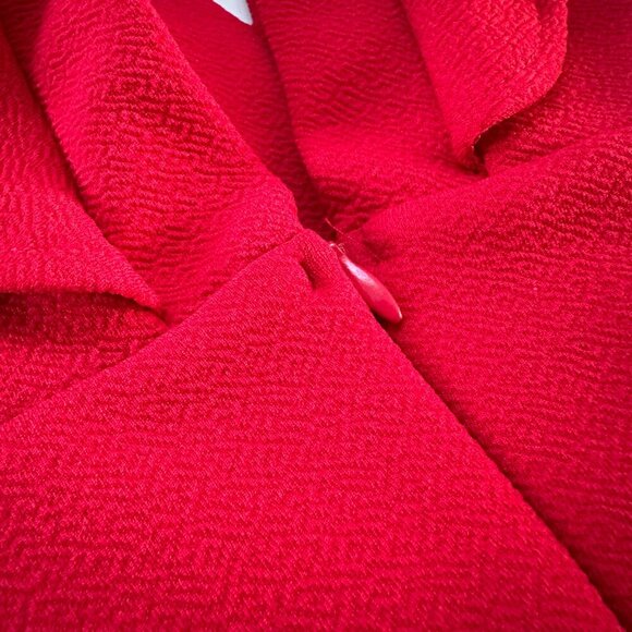 Crave Fame | Red Jumpsuit | Medium | Ruffle Plunge Neckline | Wide Leg - Picture 14 of 16